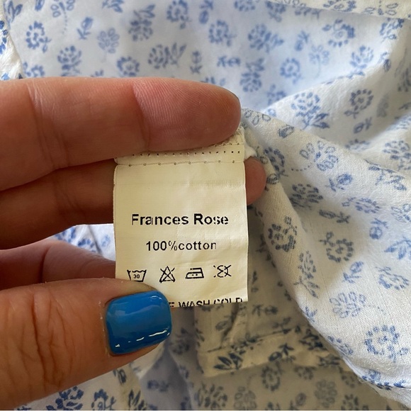 Frances Rose White Blue Floral Ruffle Collar Mary Margaret Dress 2t - Picture 15 of 16